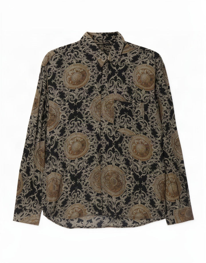 Vintage Herrenhemd groß schwarz Paisley