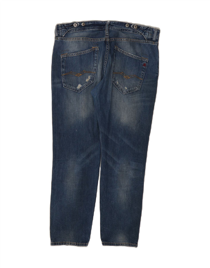 REPLAY Womens Distressed Cropped Jeans W28 L24 Blue Cotton Vintage Replay and Second-Hand Replay from Messina Hembry 