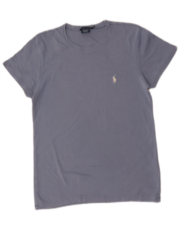 RALPH LAUREN Damen T-Shirt Top UK 18 XL Blaue Baumwolle