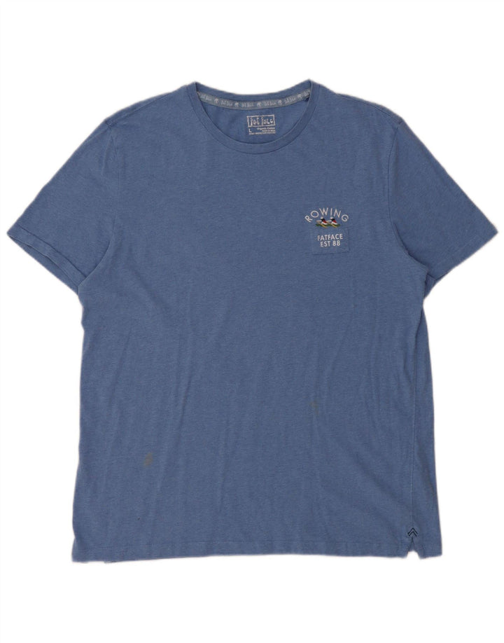 Fat Face Herren-T-Shirt mit Grafik, Größe L, aus blauer Baumwolle