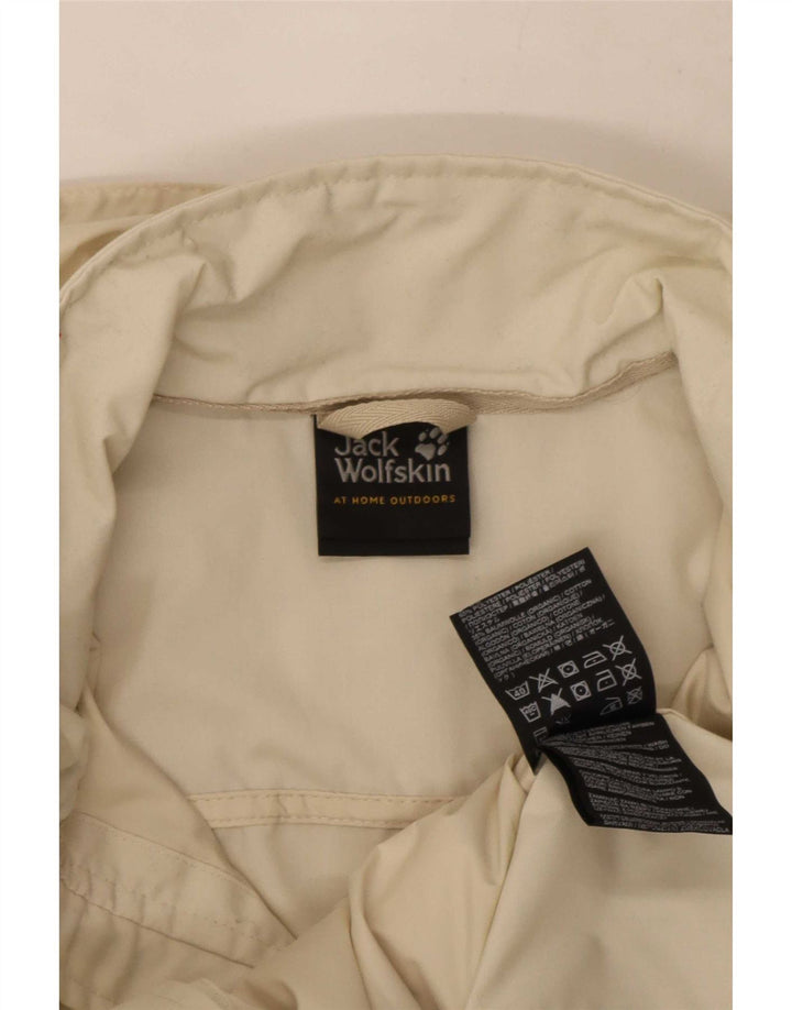 Jack Wolfskin Damen Regenjacke mit Kapuze UK 6 XS Off White Polyester
