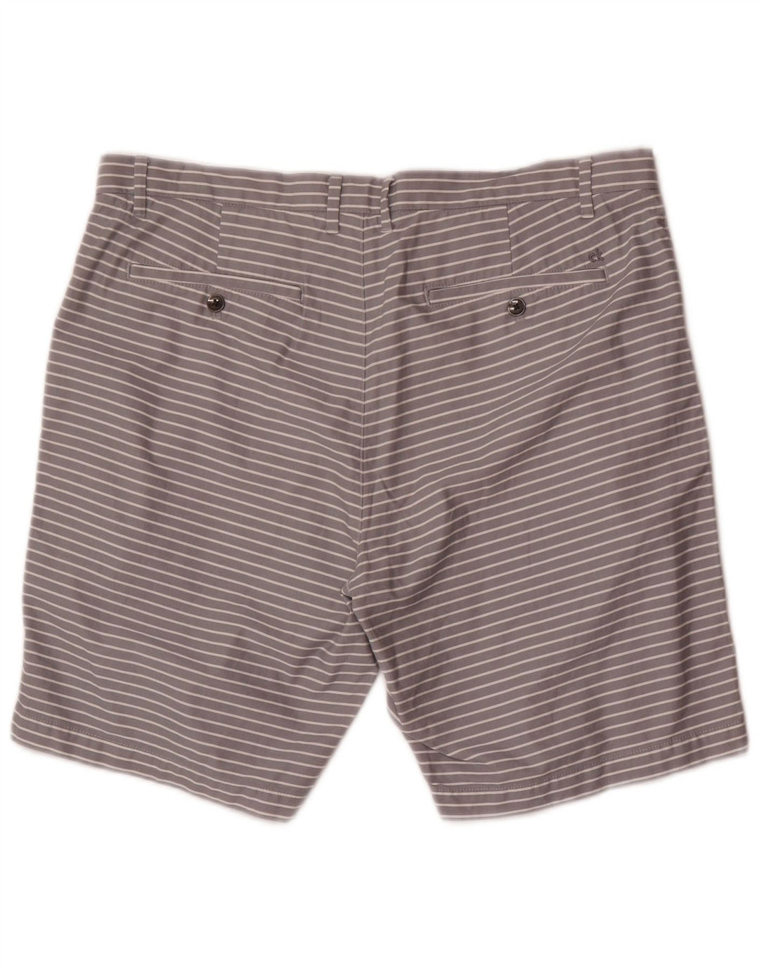 Calvin Klein Herren Chinoshorts W36 Große grau gestreifte Baumwolle