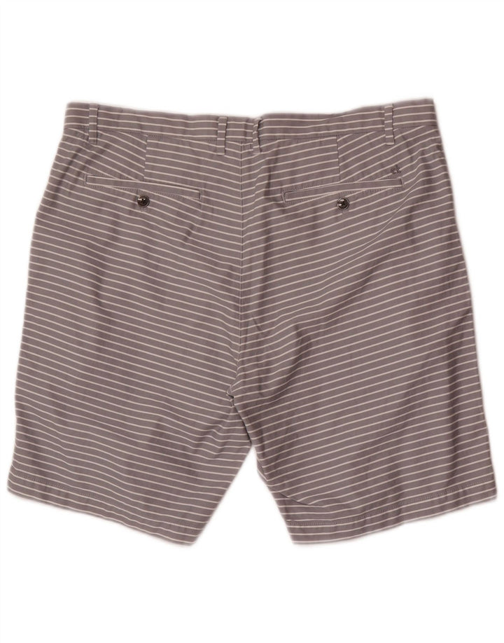 Calvin Klein Herren Chinoshorts W36 Große grau gestreifte Baumwolle