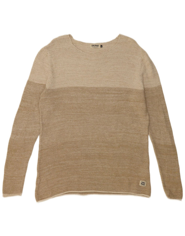 Jack & Jones Herren-Pullover mit U-Boot-Ausschnitt, 2XL, beige, Colourblock-Baumwolle
