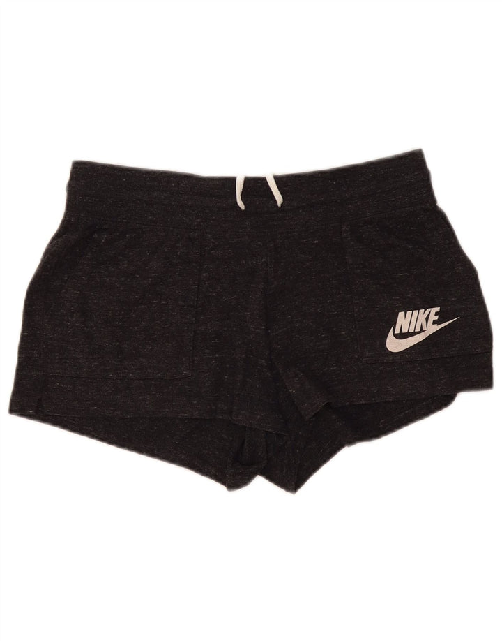 Nike Damen-Sportshorts UK 14 Mittelgrau gefleckte Baumwolle
