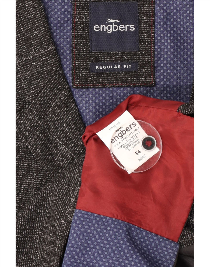 Engbers Herren-Weste mit normaler Passform, Größe 54, XL, grau kariert, Polyester