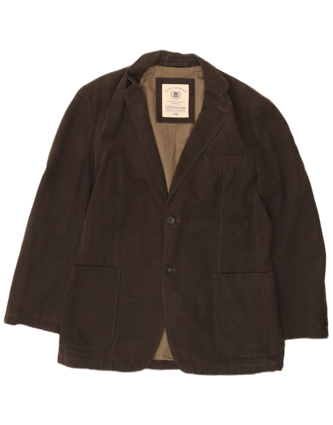 Marks & Spencer Herren-Blazer mit 2 Knöpfen, UK 38, mittelbraun, Nadelstreifen