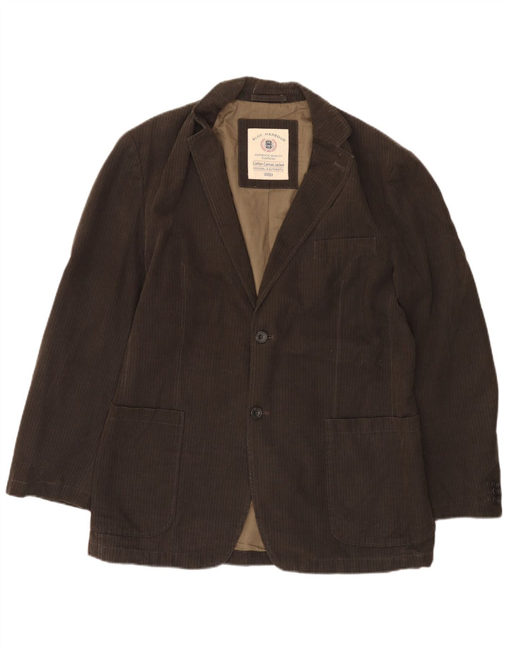 Marks & Spencer Herren-Blazer mit 2 Knöpfen, UK 38, mittelbraun, Nadelstreifen
