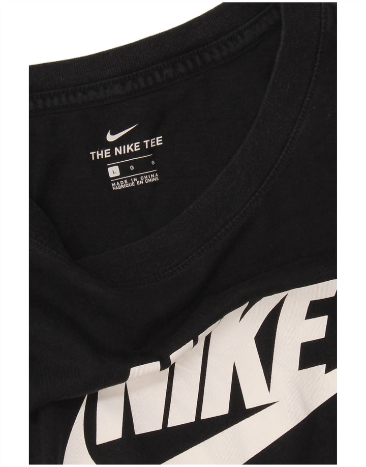 NIKE Damen Grafik T-Shirt Top UK 16 Large Schwarz
