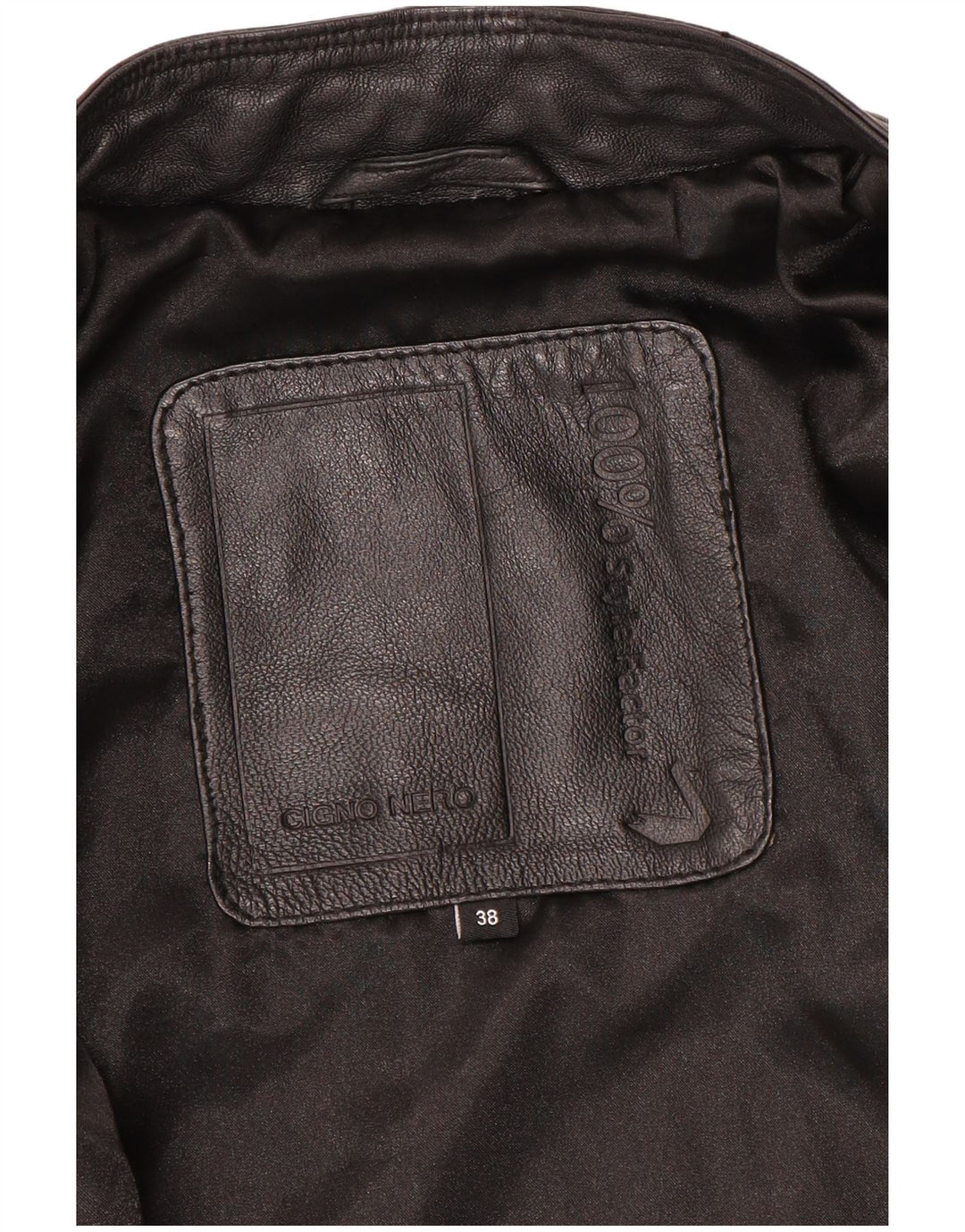 Cigno Nero Damen Crop Leder Bikerjacke IT 38 XS Schwarzes Leder