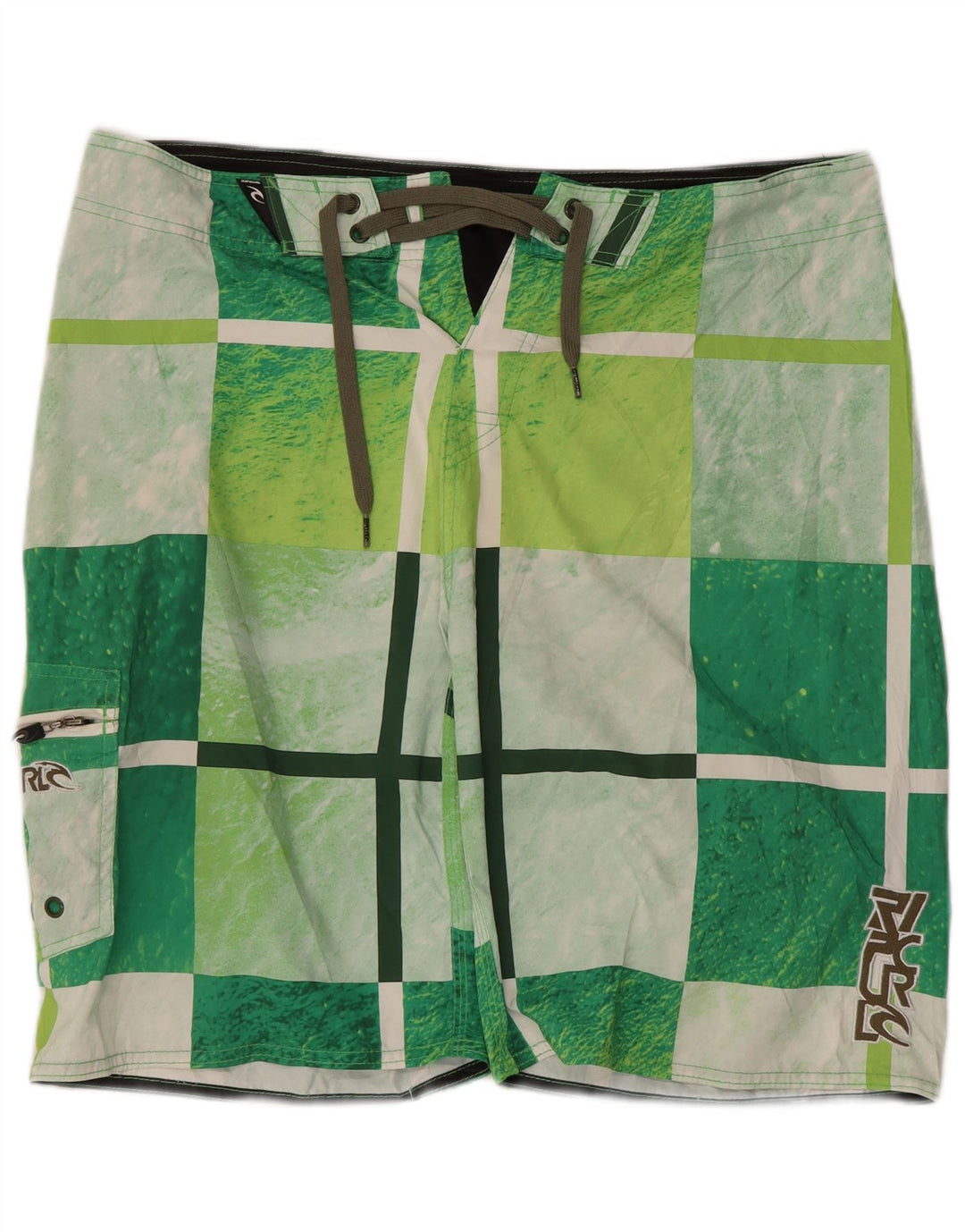 Rip Curl Herren-Badeshorts mit Grafik, groß, grün kariert, Polyester