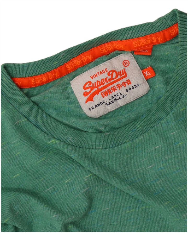 Superdry Herren T-Shirt Top XL Grün meliert