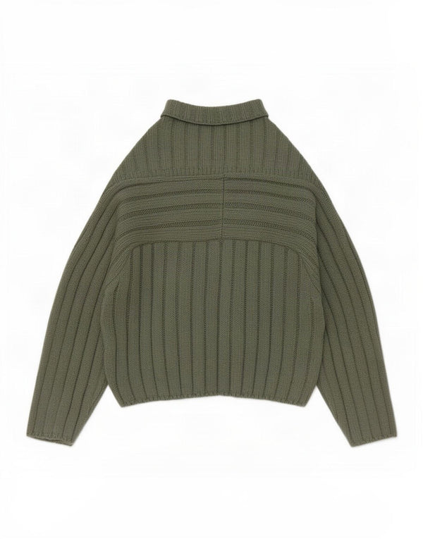 Topshop Damen-Bolero-Pullover mit 3/4-Ärmeln, offen, UK 12, mittelgrün, Baumwolle