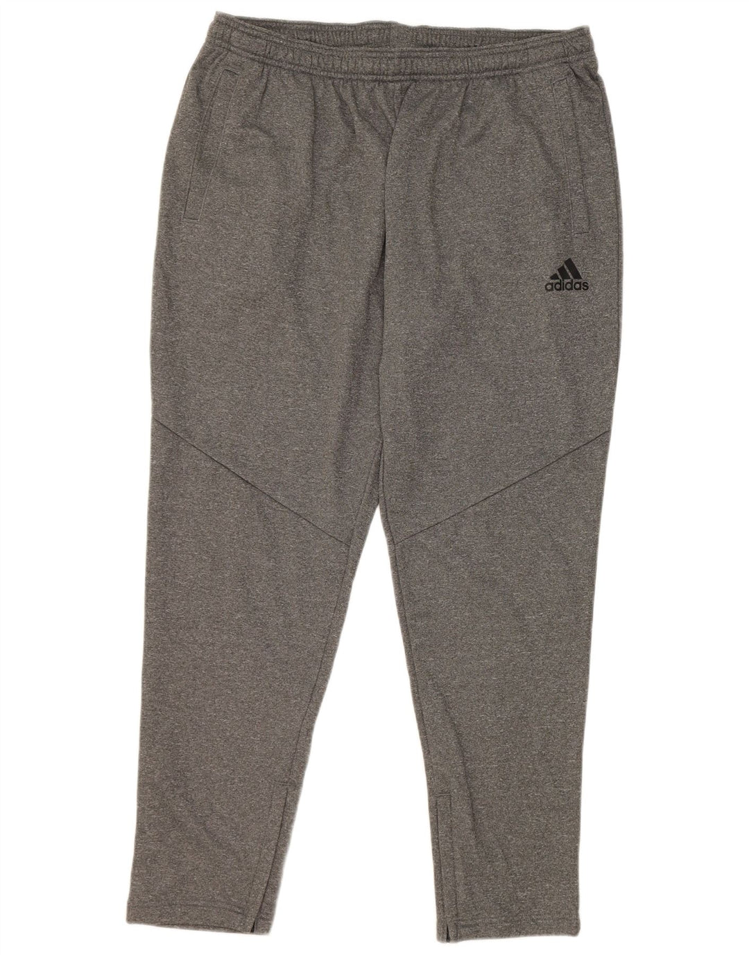 Adidas Herren-Trainingshose XL, grau geflecktes Polyester