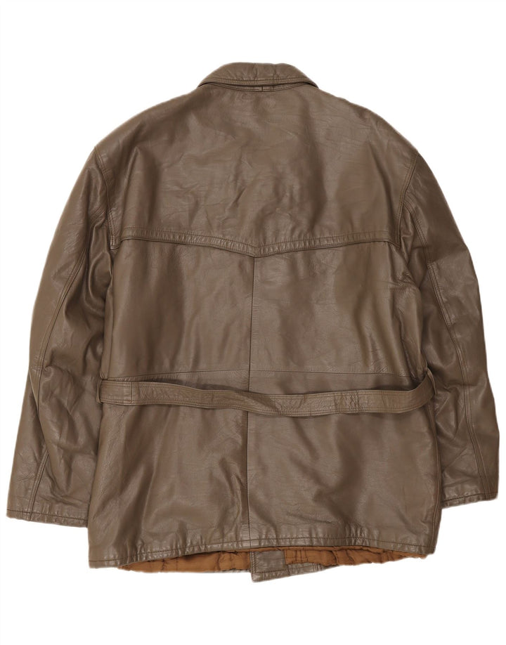 Vintage Herren Lederjacke IT 54 2XL Braun