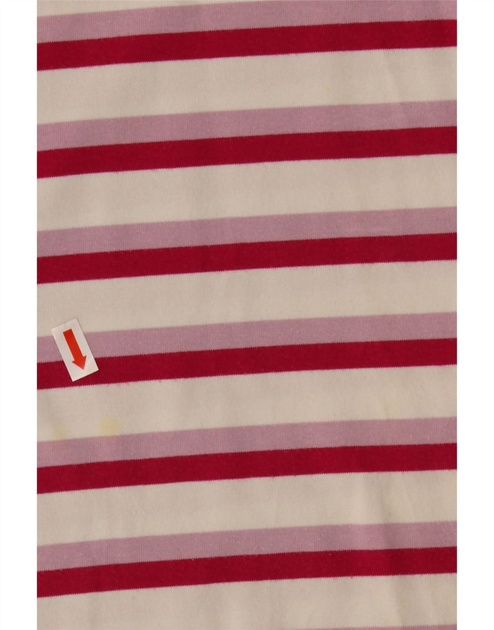 Adidas Damen Climalite Poloshirt UK 16 Großes rosa gestreiftes Polyester