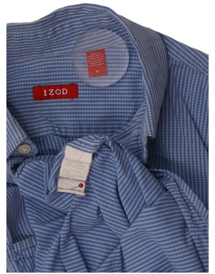 Izod Herrenhemd aus mittelblau karierter Baumwolle