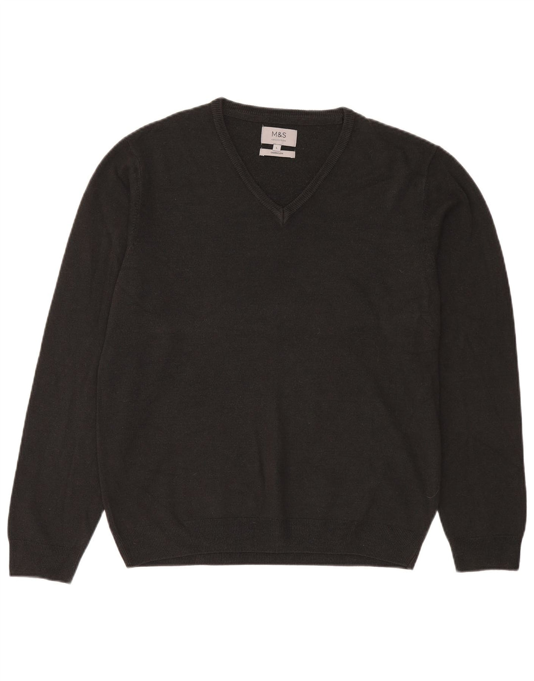 Marks & Spencer Herren-Pullover mit V-Ausschnitt, groß, Acryl, Schwarz