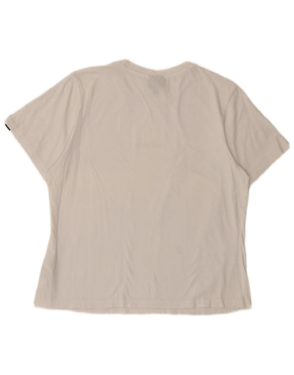Ellesse Womens Graphic T-Shirt Top UK 14 Large Weiße Baumwolle