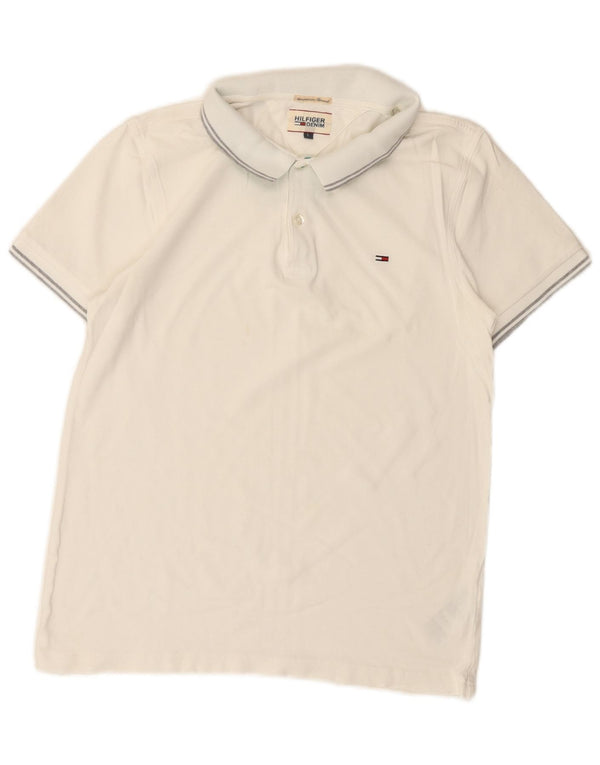 Tommy Hilfiger Jungen-Poloshirt, 15–16 Jahre, groß, weiße Baumwolle