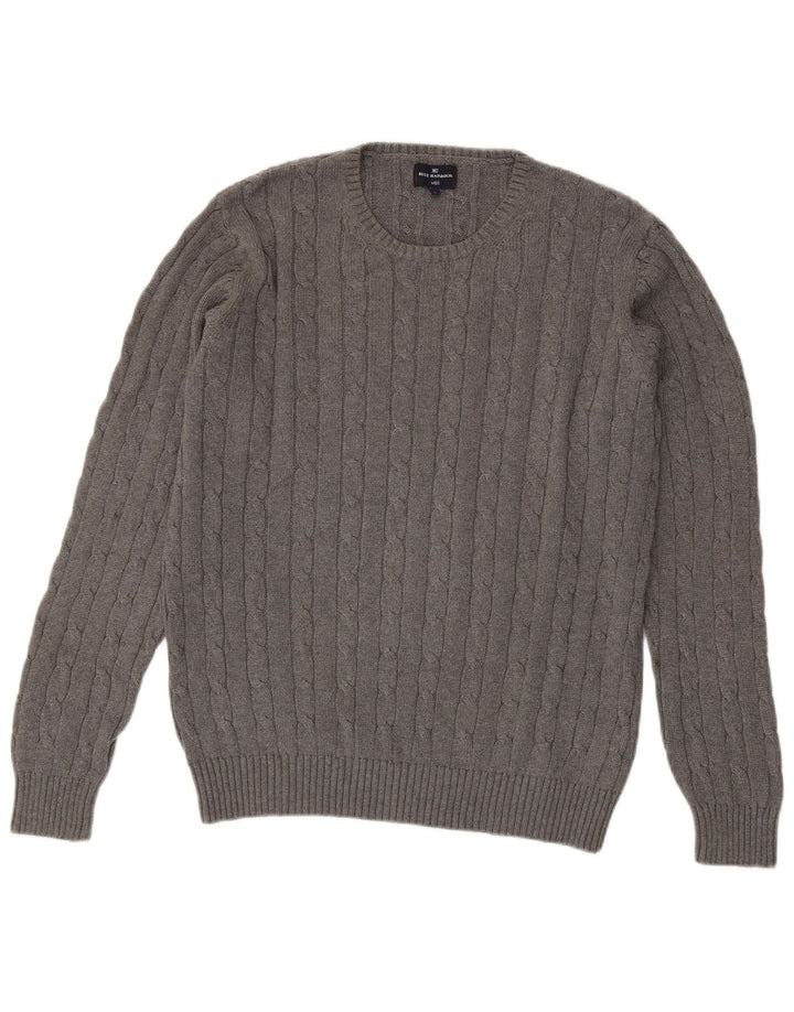 Marks & Spencer Herren-Pullover „Harbor“ mit Rundhalsausschnitt, Blau, Größe L, Grau