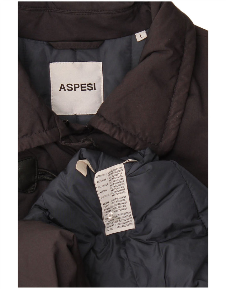 Aspesi Damen Dufflecoat UK 16 Large Marineblau Polyester
