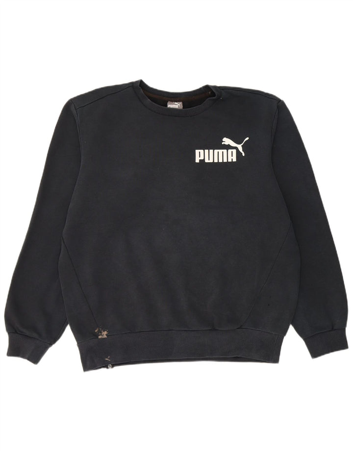 Puma Herren Grafik-Sweatshirt-Pullover aus mittelschwarzer Baumwolle