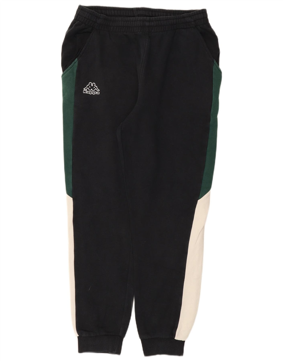 Kappa Herren-Trainingshose, Jogginghose, Mittelschwarz, Colourblock-Baumwolle