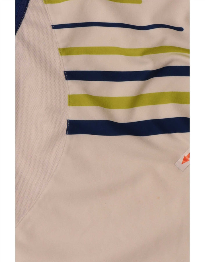 Sergio Tacchini Herren-Poloshirt, groß, weißes Colourblock-Polyester