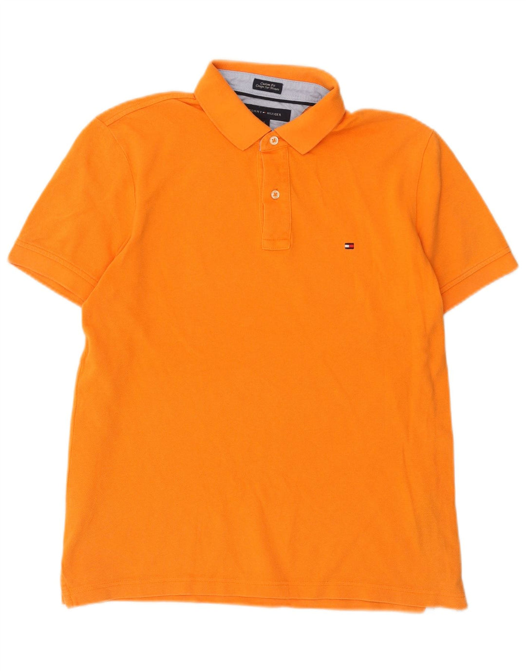 Tommy Hilfiger Herren-Poloshirt mit individueller Passform, mittelorange Baumwolle