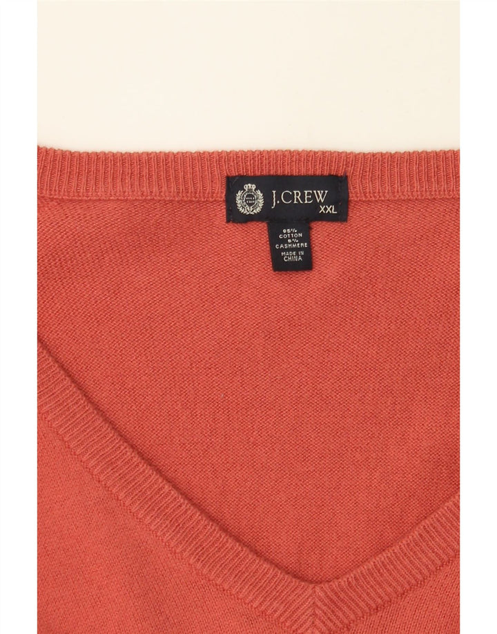 J. CREW Womens V-Neck Jumper Sweater 2XL Orange Cotton Vintage J. Crew and Second-Hand J. Crew from Messina Hembry 