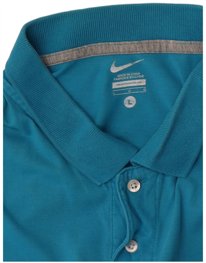 Nike Herren-Poloshirt, Größe L, Blau