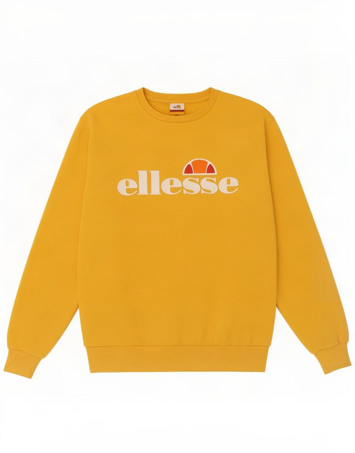 Ellesse Womens Graphic Oversized Sweatshirt Pullover UK 10 Small Gelb
