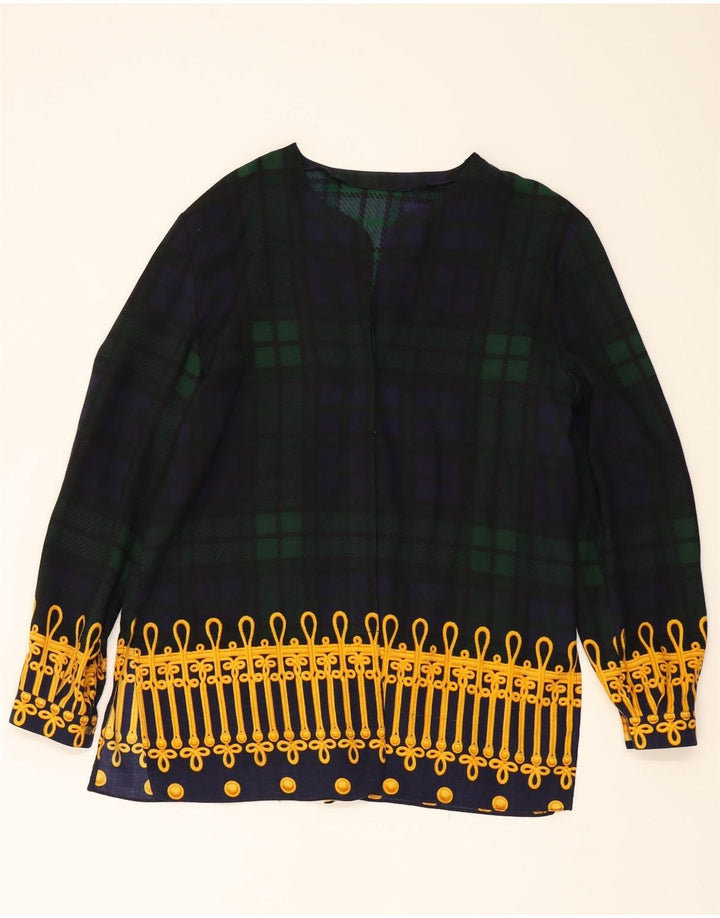 VINTAGE Womens Cardigan Top UK 18 XL Green Check Vintage Vintage and Second-Hand Vintage from Messina Hembry 