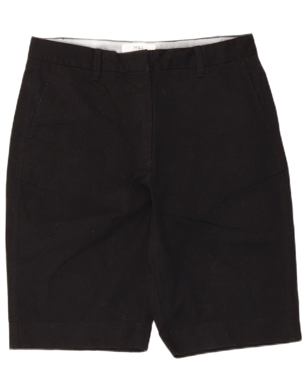 Marks & Spencer Damen Chinoshorts UK 12 Medium W30 Schwarze Baumwolle