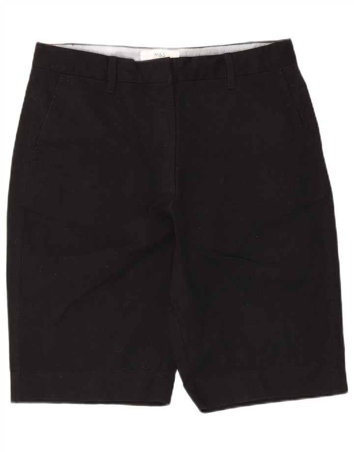 Marks & Spencer Damen Chinoshorts UK 12 Medium W30 Schwarze Baumwolle