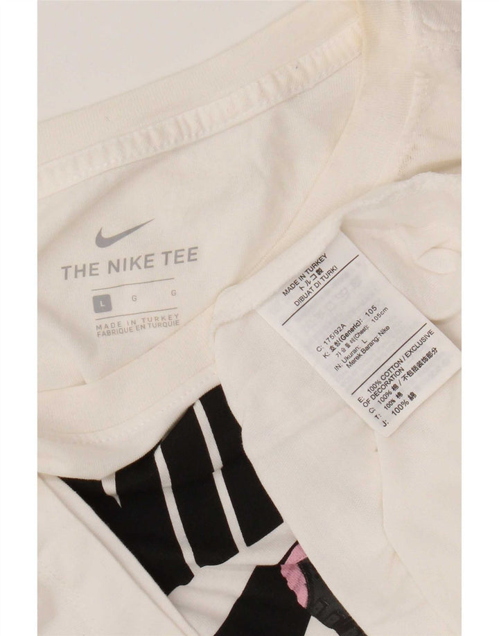 Nike Herren-T-Shirt mit Grafik, Größe L, aus weißer Baumwolle