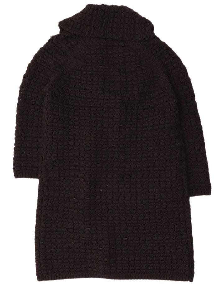 Zara Damen-Strickjacke, übergroß, lang geschnitten, offen, Gr. 14, mittelschwarz
