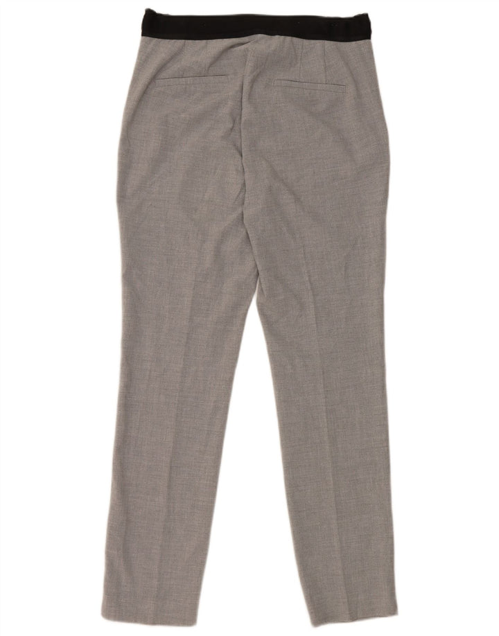 Zara Damen Tapered Chino Hose Medium W30 L28 Grau Polyester
