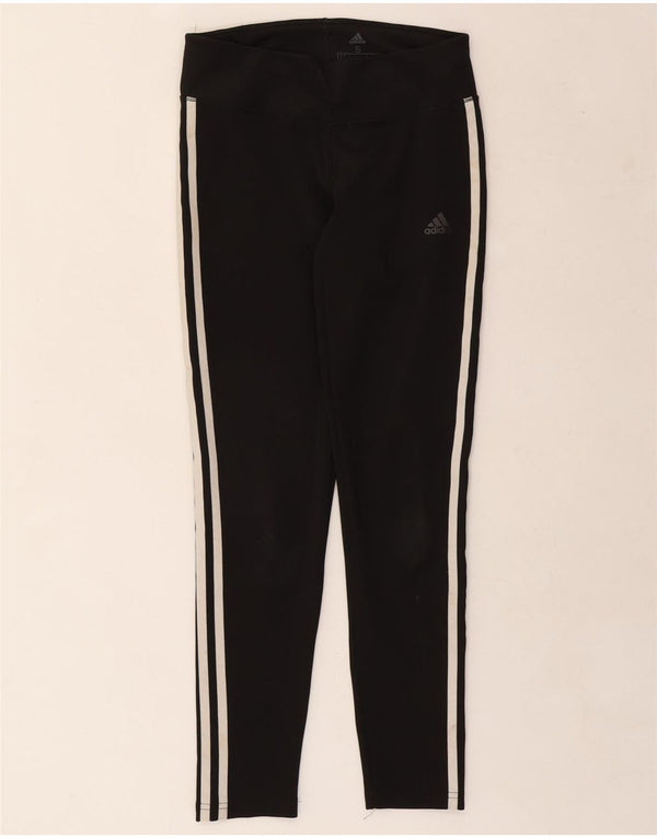 Adidas Damen Climalite Leggings UK 8/10 Small Schwarz Polyester