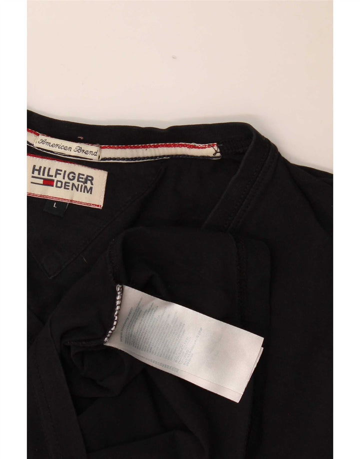 Tommy Hilfiger Herren T-Shirt Top Large Schwarz Baumwolle