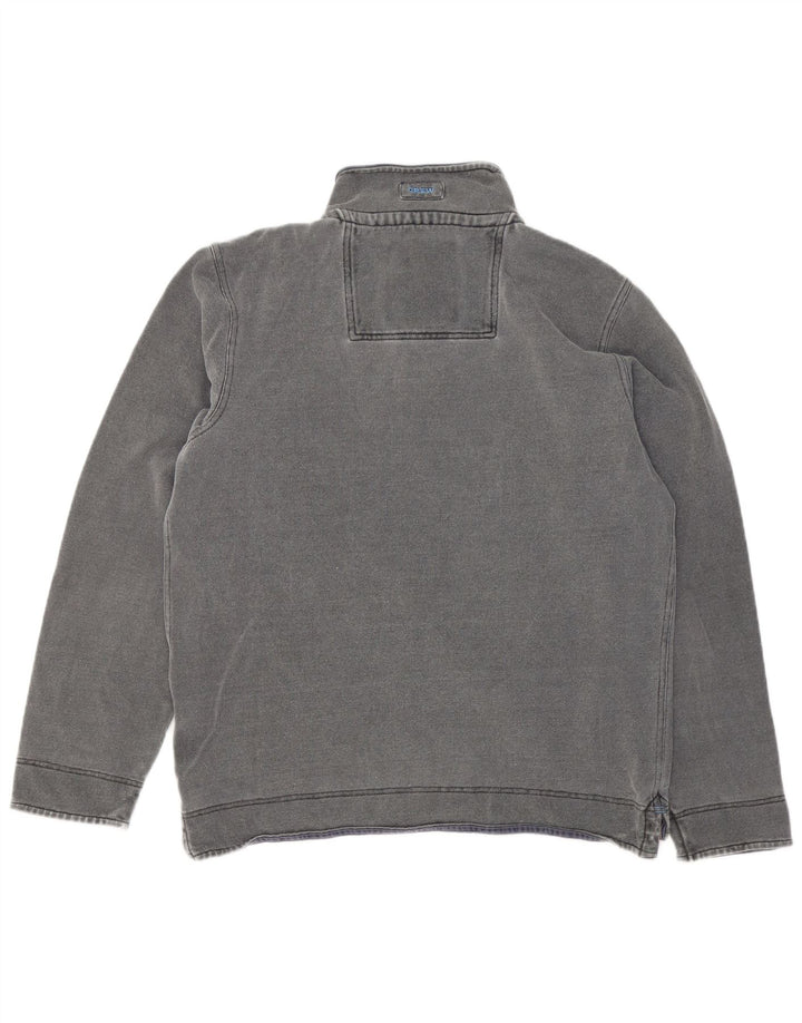Crew Clothing Herren-Sweatshirt mit Reißverschluss am Hals, mittelgraue Baumwolle