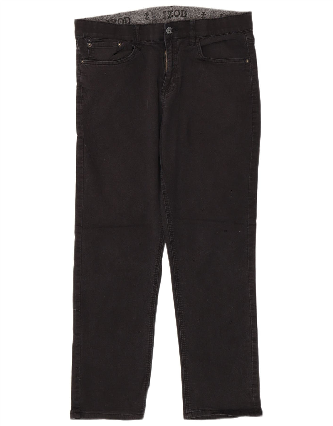 IZOD Herren-Jeans mit normaler Passform, gerade Passform, W34, L30, schwarze Baumwolle