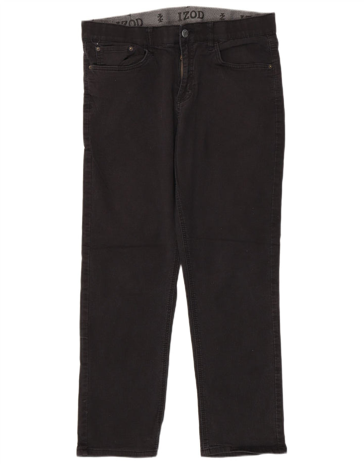 IZOD Herren-Jeans mit normaler Passform, gerade Passform, W34, L30, schwarze Baumwolle