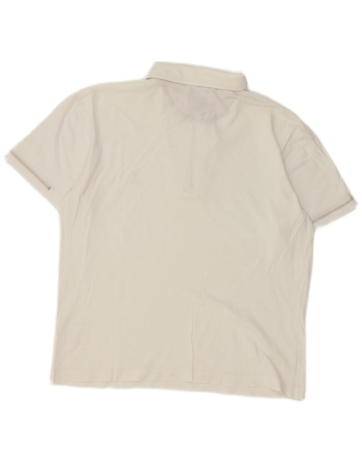 Trussardi Jeans Herren-Poloshirt, Größe S, weiße Baumwolle