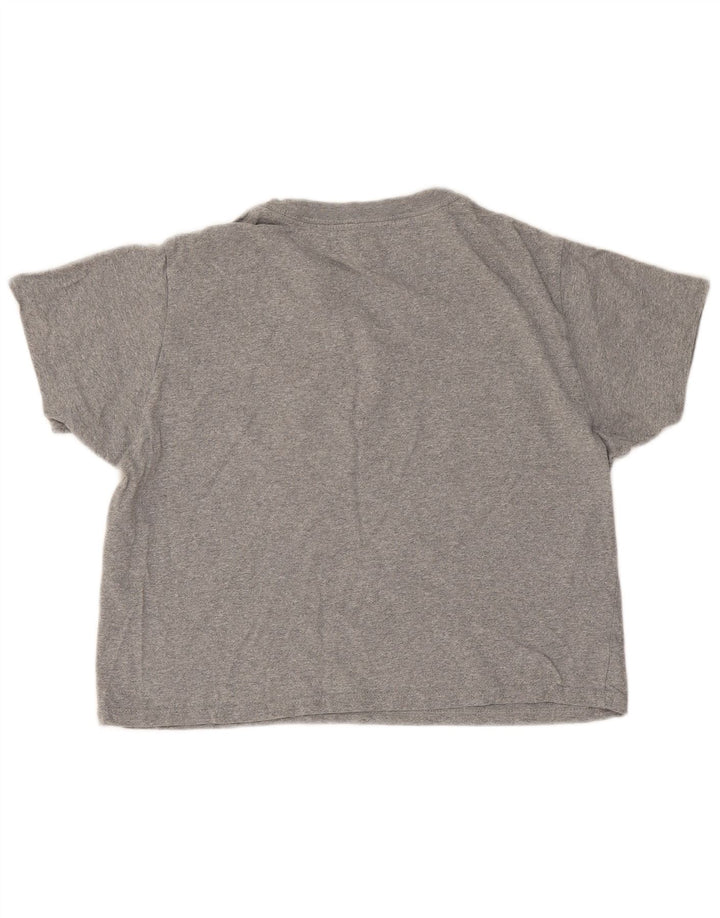 Levi's Damen Crop Oversized T-Shirt Top UK 6 XS Grau meliert