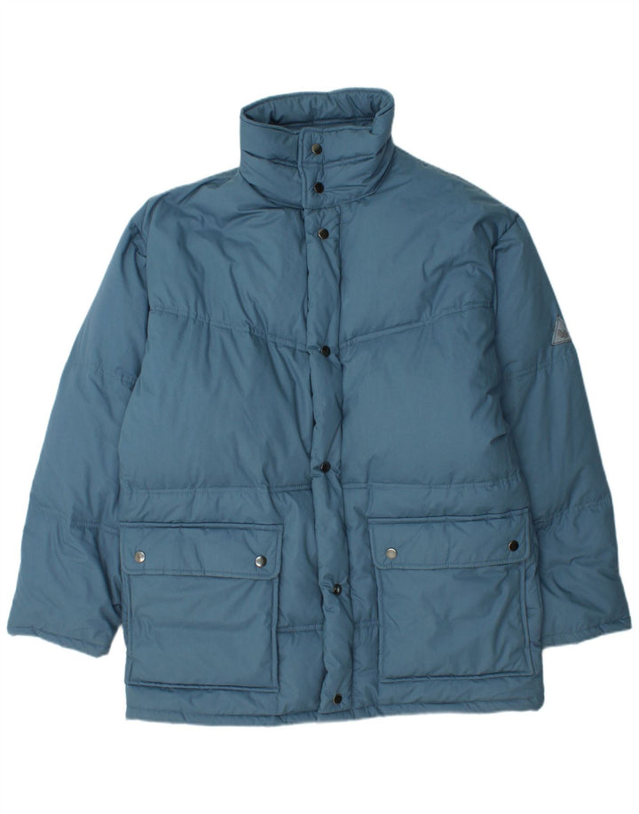 LE FROG Mens Padded Coat UK 36 Small Blue Polyester
