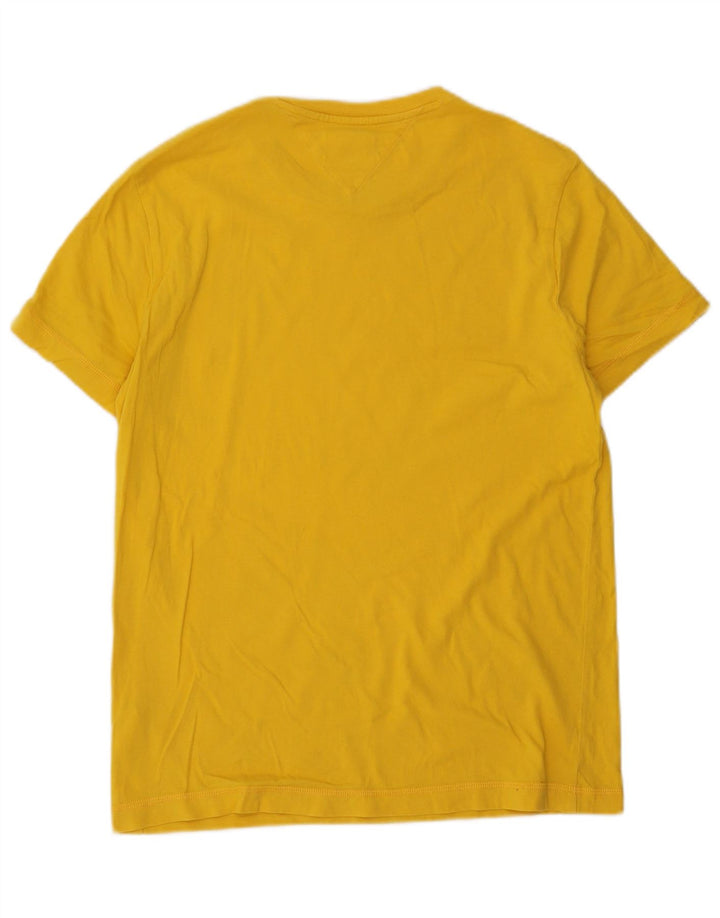 TOMMY HILFIGER Mens T-Shirt Top Medium Yellow Cotton