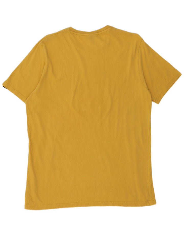 Ellesse Herren-T-Shirt mit Grafik, groß, aus gelber Baumwolle