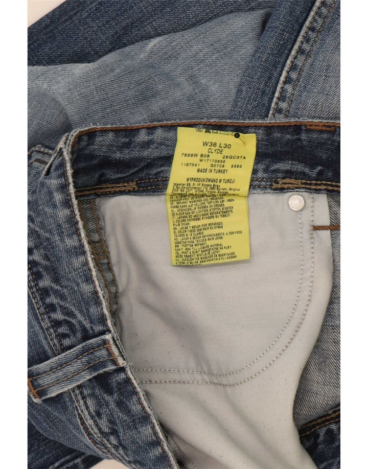 Wrangler Herren Clyde Straight Jeans W36 L30 Blaue Baumwolle